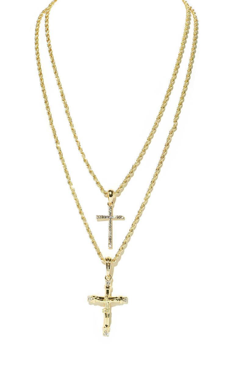 Classic Holy Cross Gold | Fashion Chain Nova | Nova, - Jewelry Fashion Necklace Piece Mens 2 Pendant