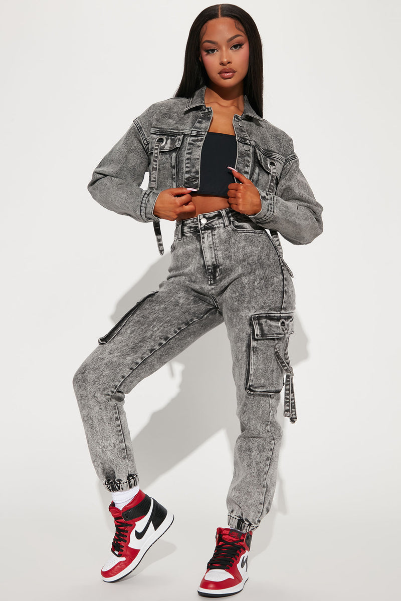 What A Sight Cargo Jeans Nova, Joggers Fashion - Grey Denim Acid | | Wash Nova Fashion