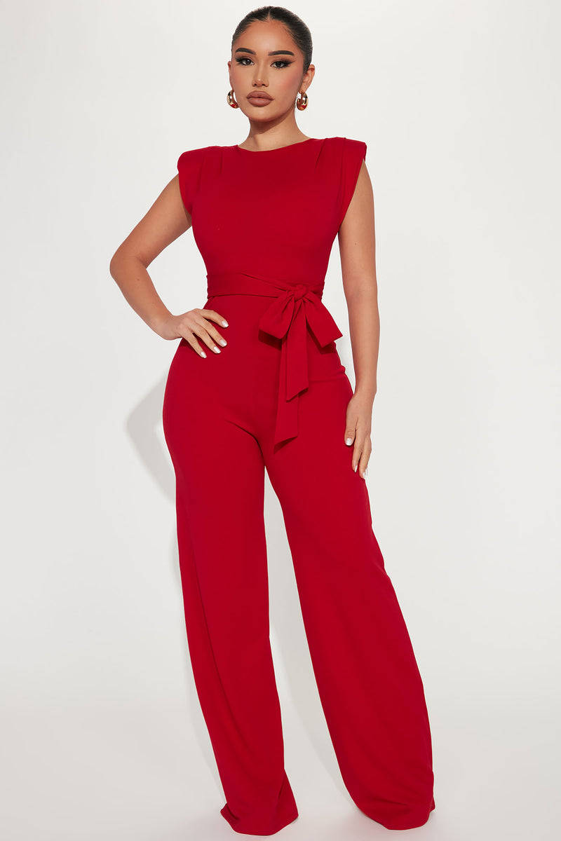 On Point Jumpsuit Red Fashion Nova Jumpsuits Fashion Nova 2236