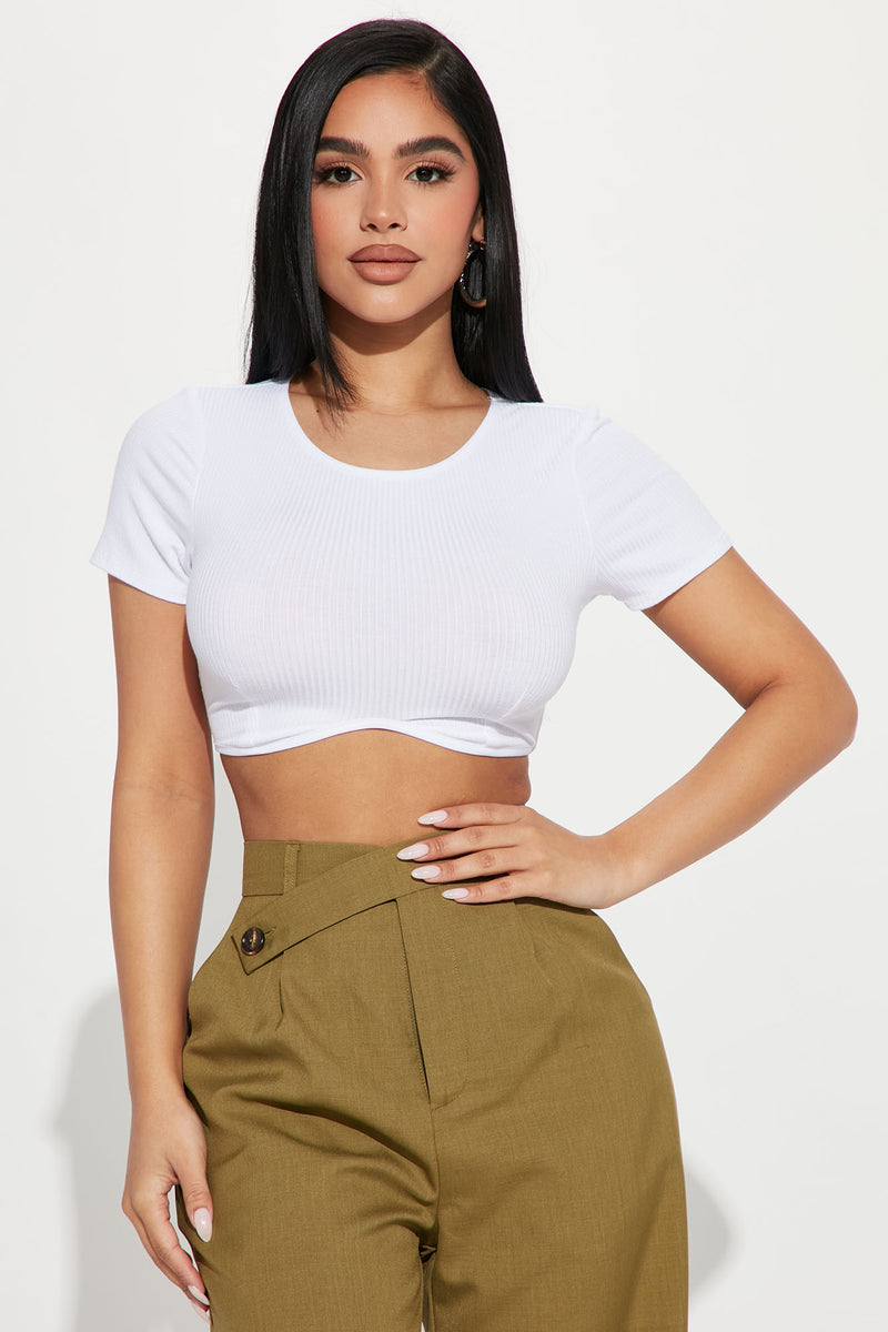 Cami NYC Floral Print V-Neck Crop Top - White Tops, Clothing - WCAMI21150