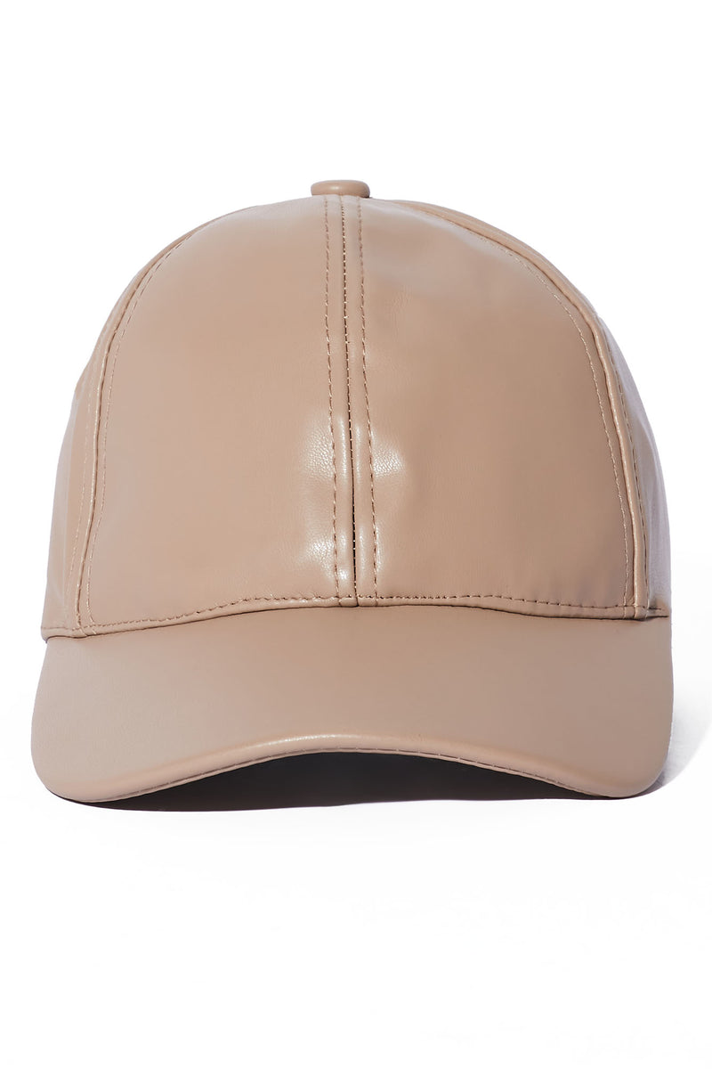 Taupe clearance leather cap