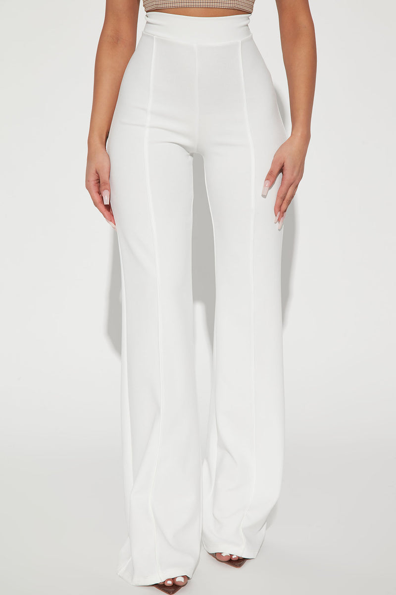 White High Waisted Trousers