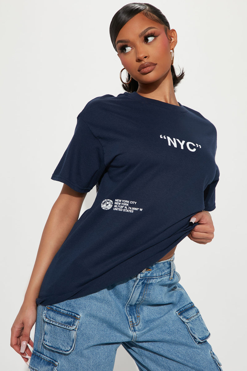 Flyest In The East Long Sleeve Tee - Navy, Fashion Nova, Screens Tops and  Bottoms