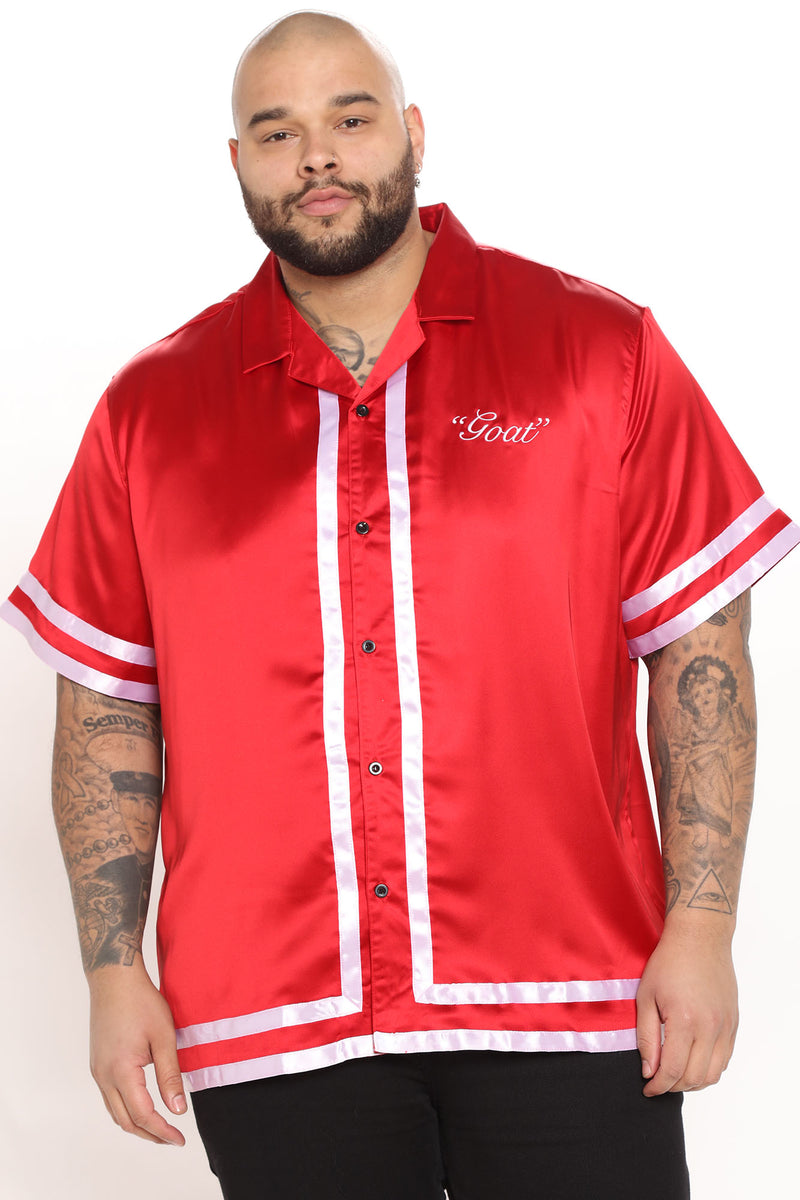 Groovy Baby Satin Shirt - Red/combo, Fashion Nova, Shirts & Blouses