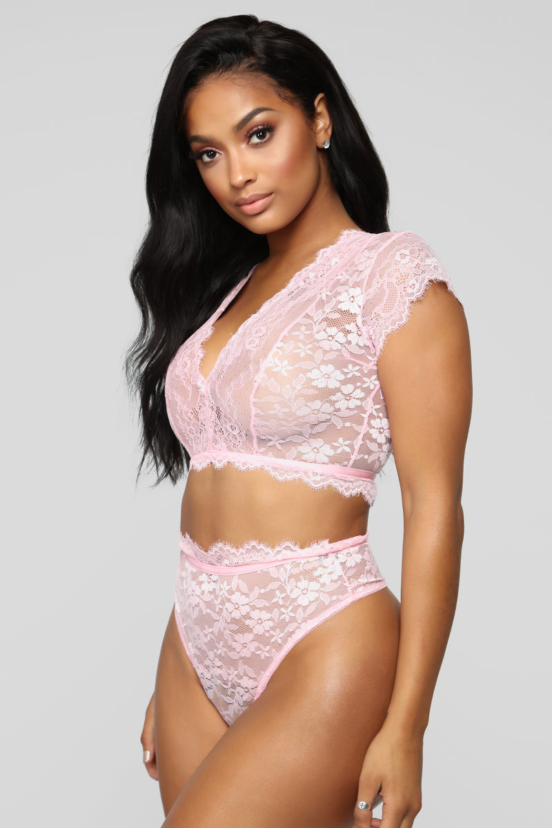 Delicate Touch Bra And Panty Lace Set - Hot Pink, Fashion Nova, Lingerie &  Sleepwear