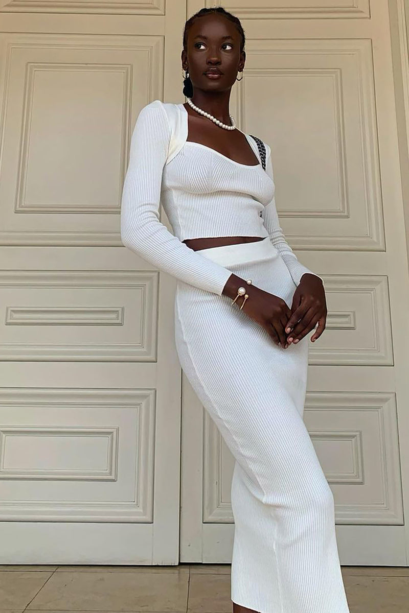 White hotsell ribbed skirt