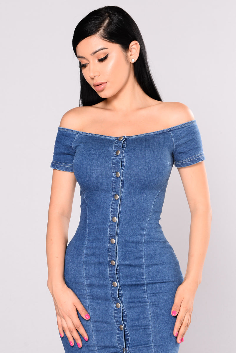 My Boo Bae Denim Dress Medium Fashion Nova Dresses Fashion Nova