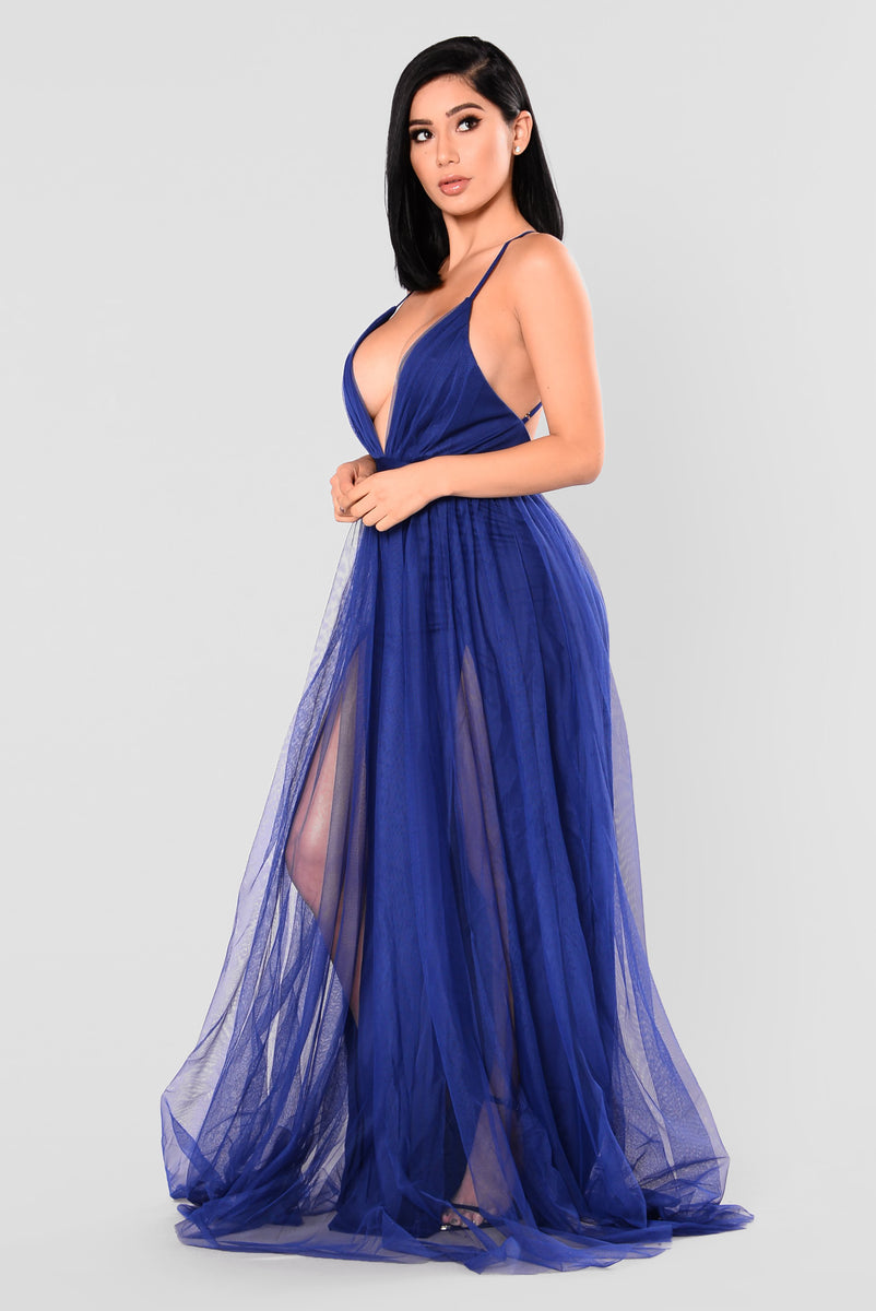 Royal blue 2025 dress fashion nova