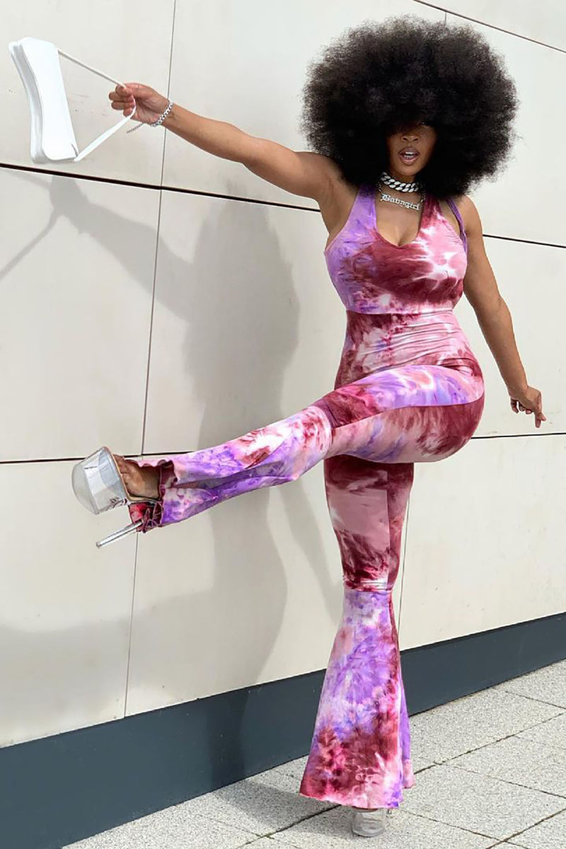 Tie dye hot sale bell bottom jumpsuit