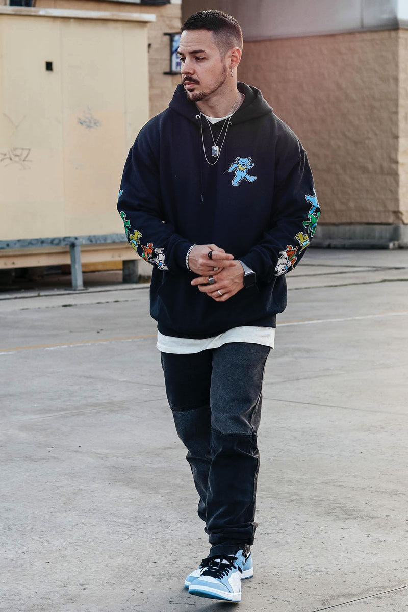 Grateful Dead Bears Fur Lined Zip Hoodie Jacket — IDIL VICE Fashion