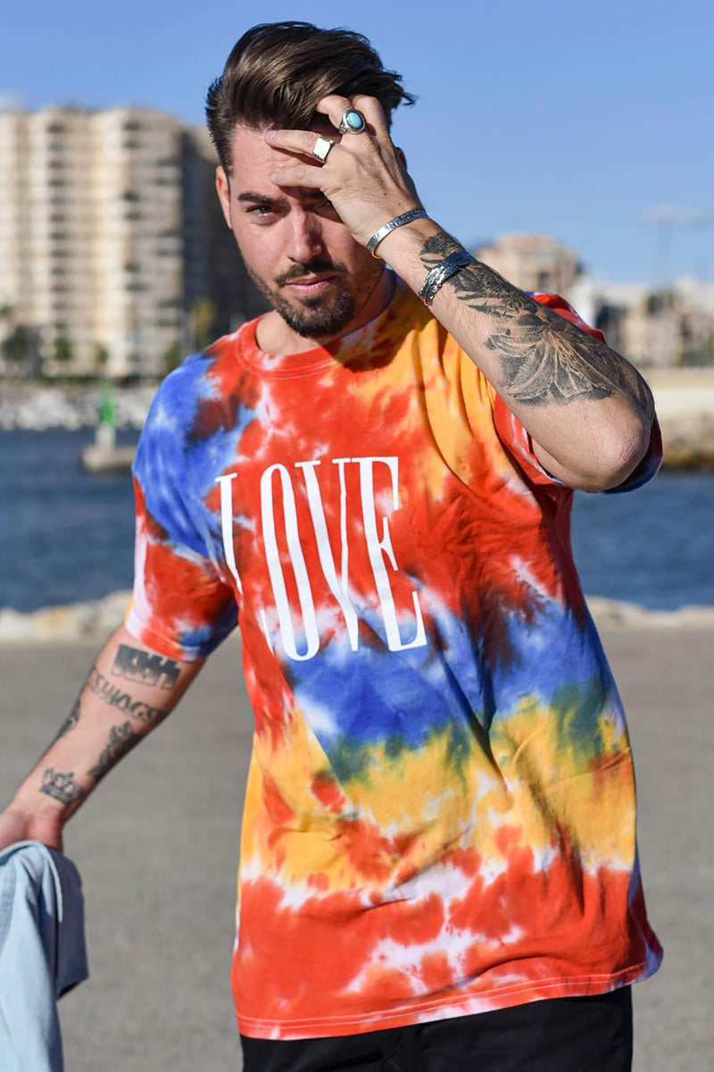 Raiders Tie Dye Short Sleeve Tee - Black, Fashion Nova, Mens Graphic Tees