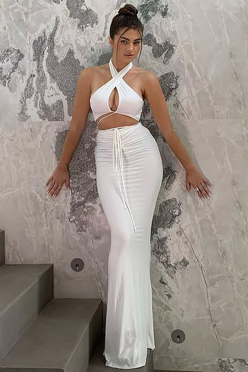 Fashion nova shop white maxi skirt