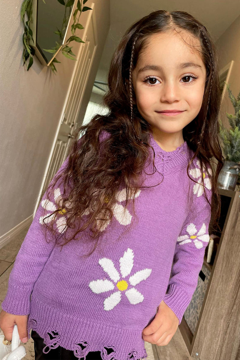 Purple on sale girls sweater