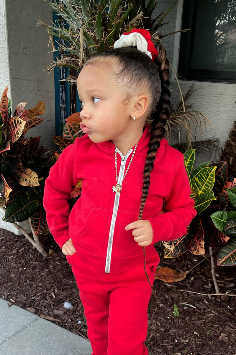 Mini Relaxed Vibe Zip Up Jacket - Red | Fashion Nova, Kids Jackets