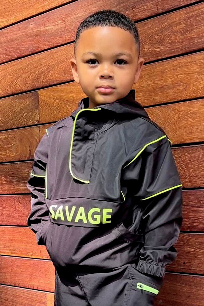 Mini Savage Windbreaker Jacket Black Fashion Nova Kids