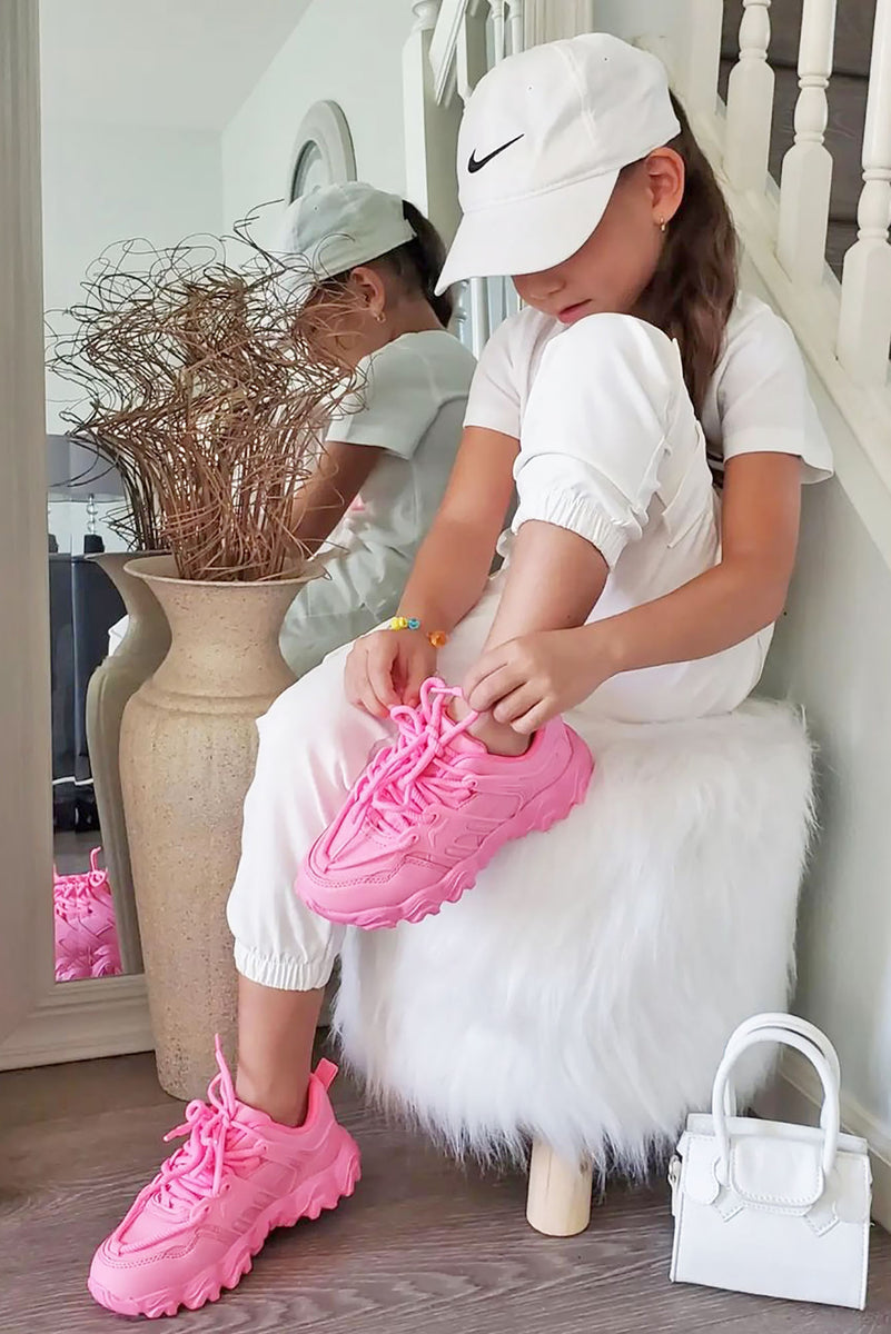 Mini Werk It Out Sneakers - Pink, Fashion Nova, Kids Shoes