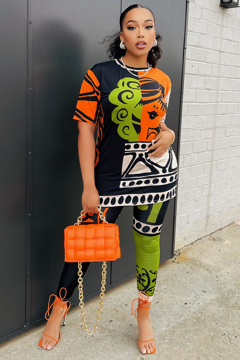 Cindy Seamless Legging Set - Orange, Fashion Nova, Matching Sets