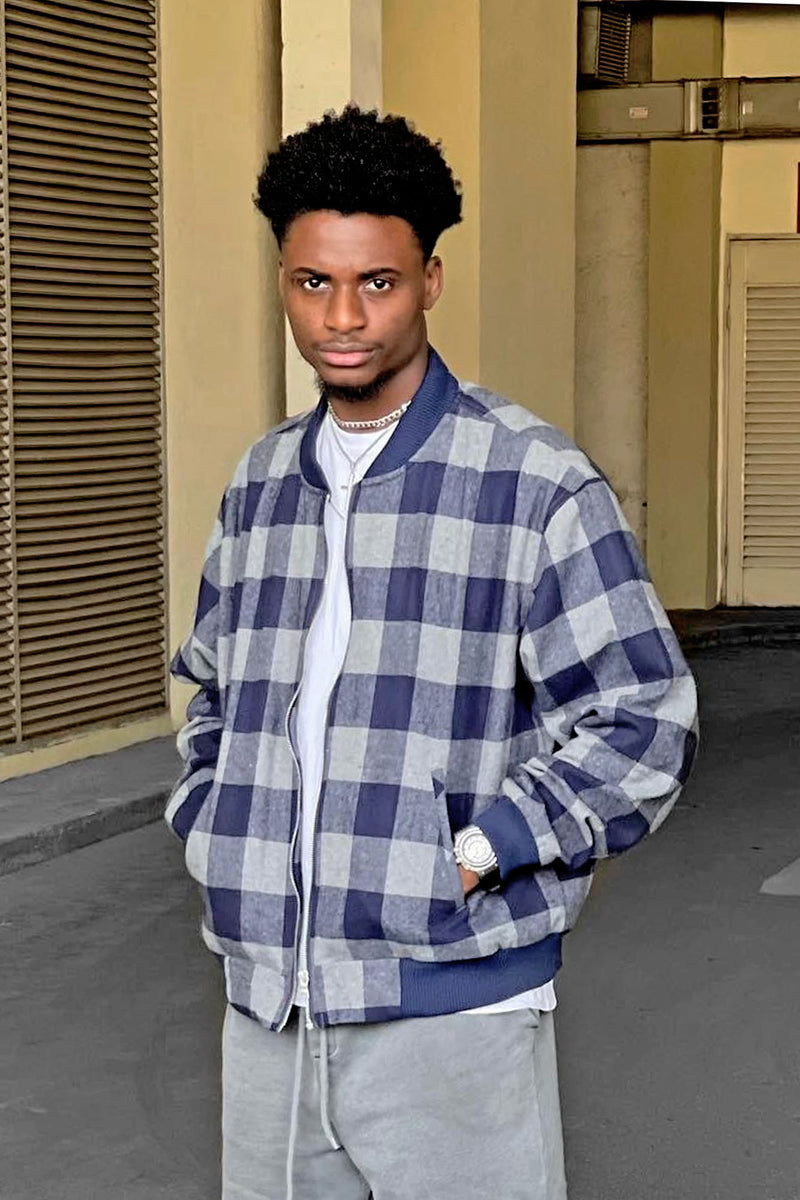 Plaid bomber outlet