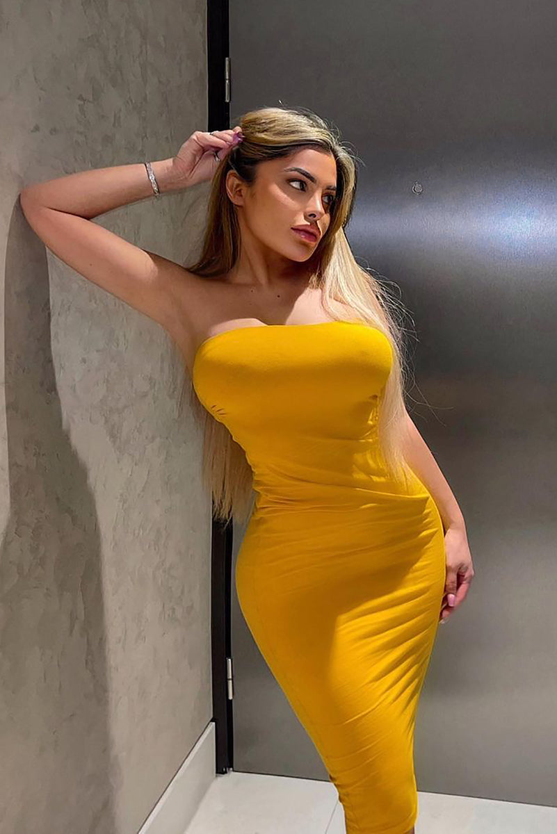 Fashion nova mustard outlet yellow dress