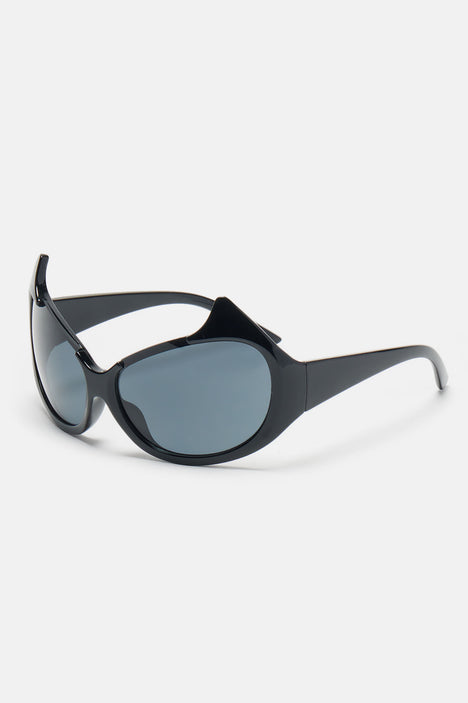 See No Evil Sunglasses - Black, Fashion Nova, Sunglasses