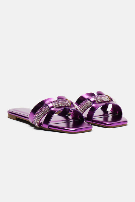 Gucci Purple Double G Flat Sandals Gucci