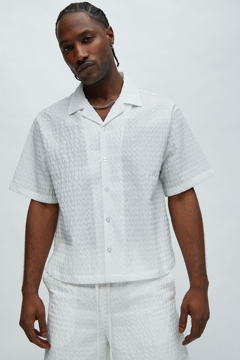 Sierra Textured Shirt - White | Fashion Nova, Mens Shirts | Fashion Nova