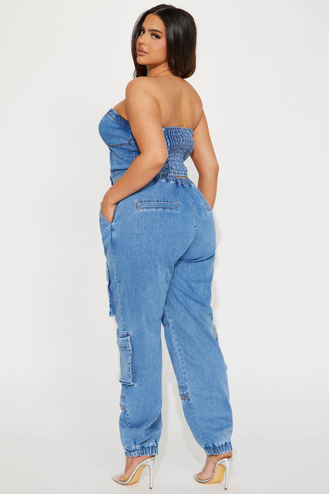 Hang With Me Denim Pant Set - Light Wash, Fashion Nova, Matching Sets