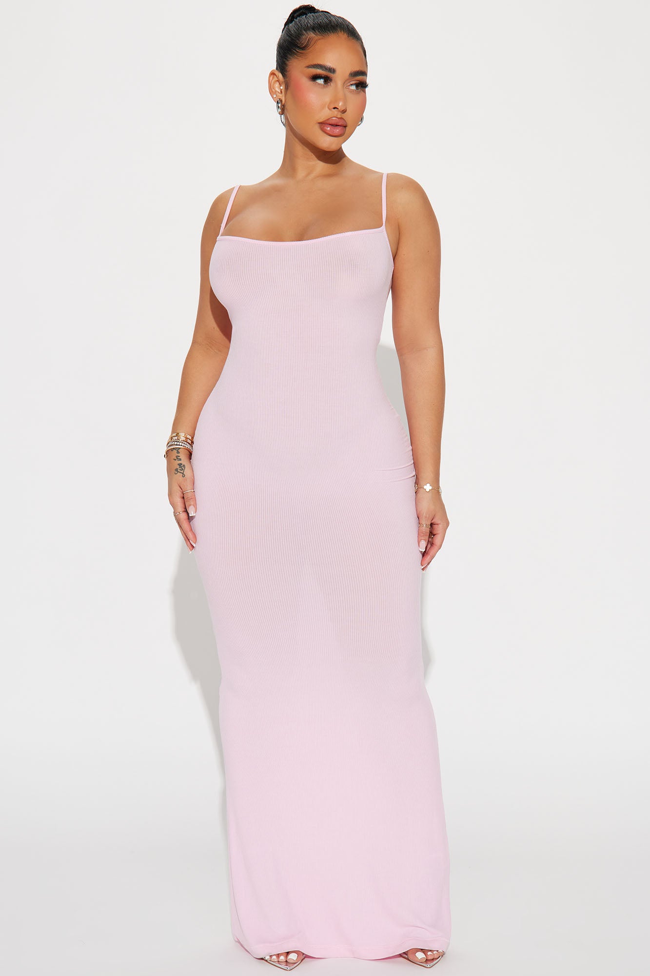 Madelyn Micro Ribbed Maxi Dress - Pink