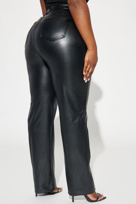 Buy Trendyol Plus Size Black Faux Leather Pants in Black 2024