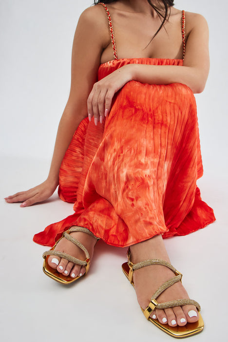 AZALEA WANG THUNDERSTRUCK GOLD EMBELLISHED SANDAL