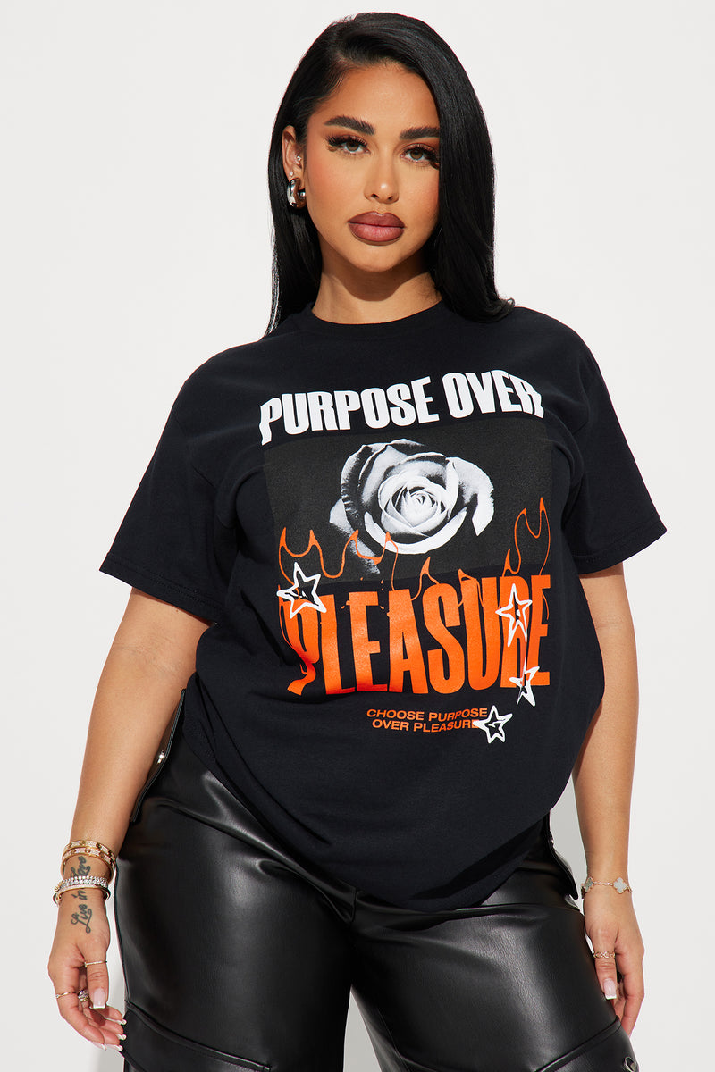 Purpose Over Pleasure T-Shirt - Black | Fashion Nova, Screens Tops and ...