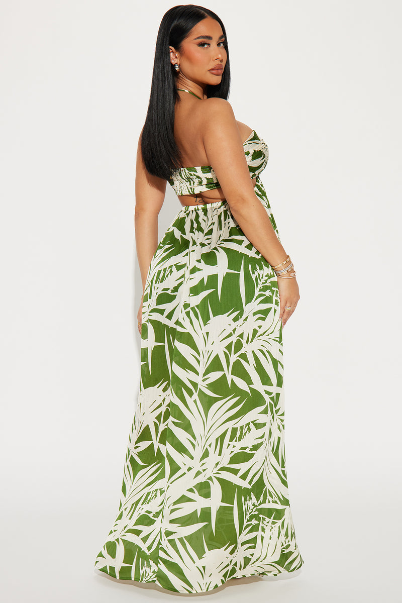 Tropical Satin Maxi Dress - Green/combo | Fashion Nova, Dresses ...