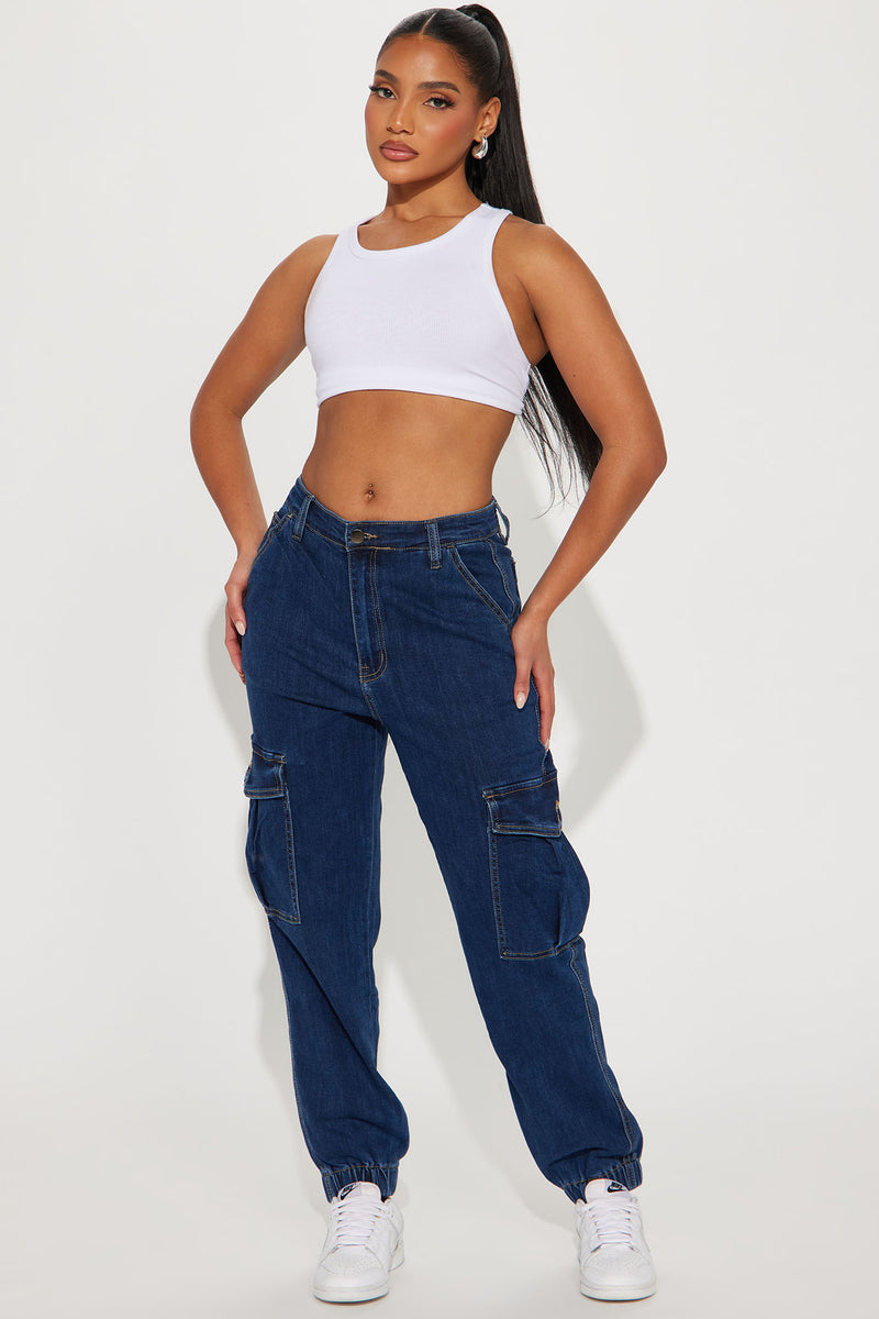 Sienna Stretch Cargo Jogger Jeans - Dark Wash | Fashion Nova, Jeans ...