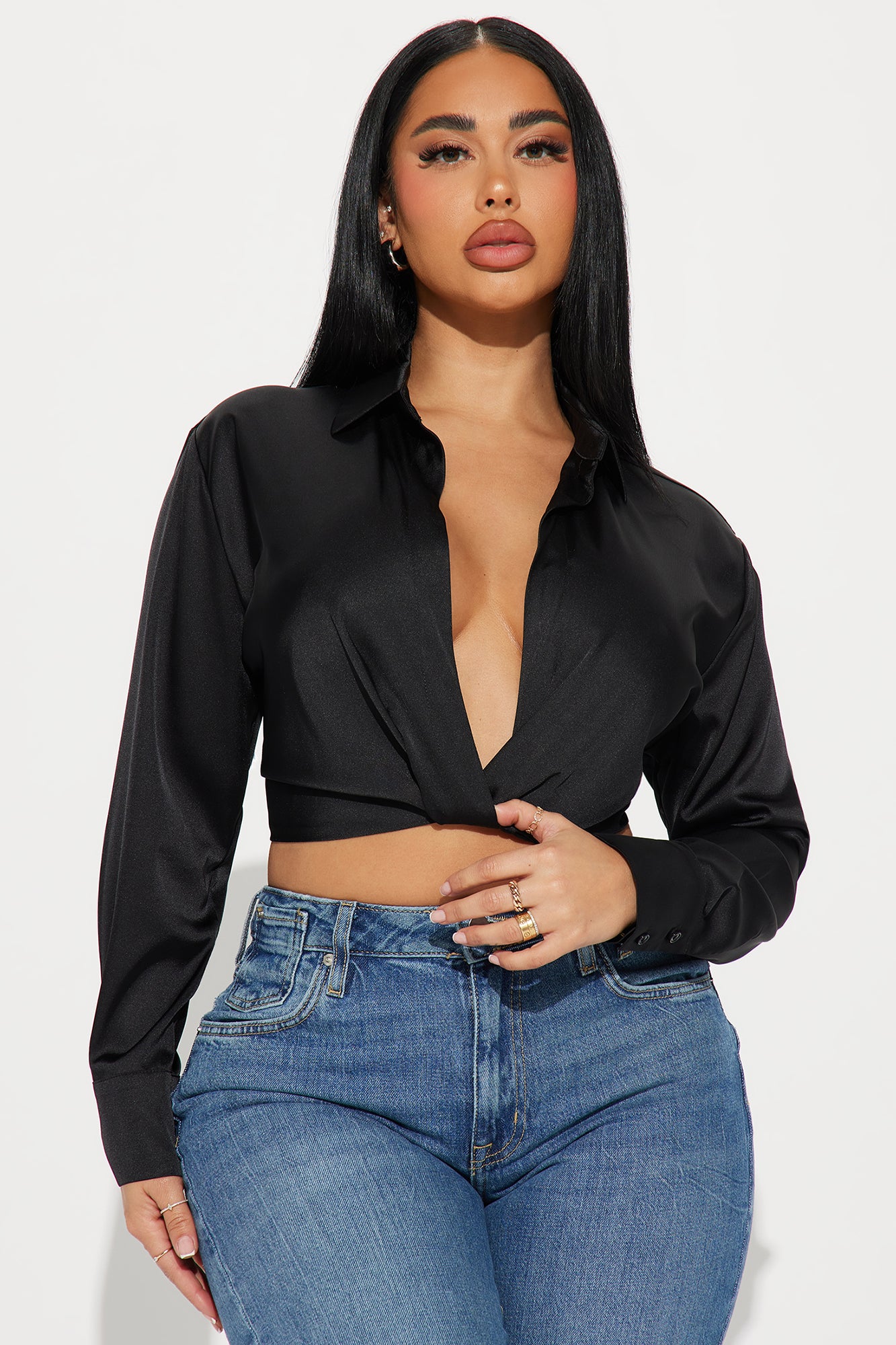Plus Size Shelley Puff Sleeve Crop Top