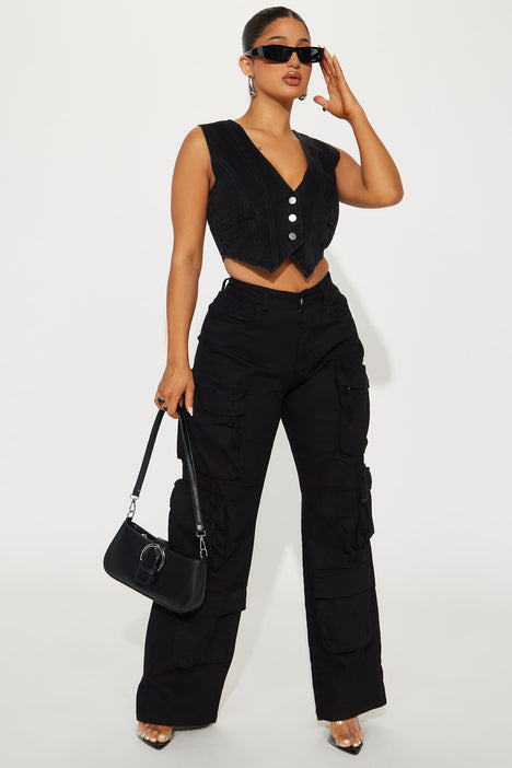 Mind Your Own Business Flare Pant - Black