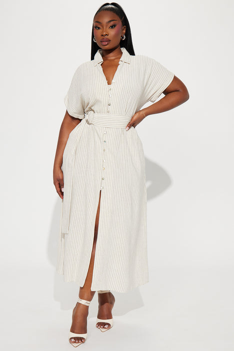 Eliza Button Up Maxi Dress - Oatmeal | Fashion Nova, Dresses | Fashion Nova