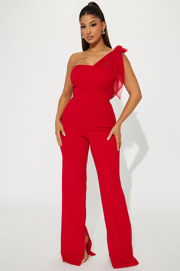 Power of Love Red Strapless Jumpsuit