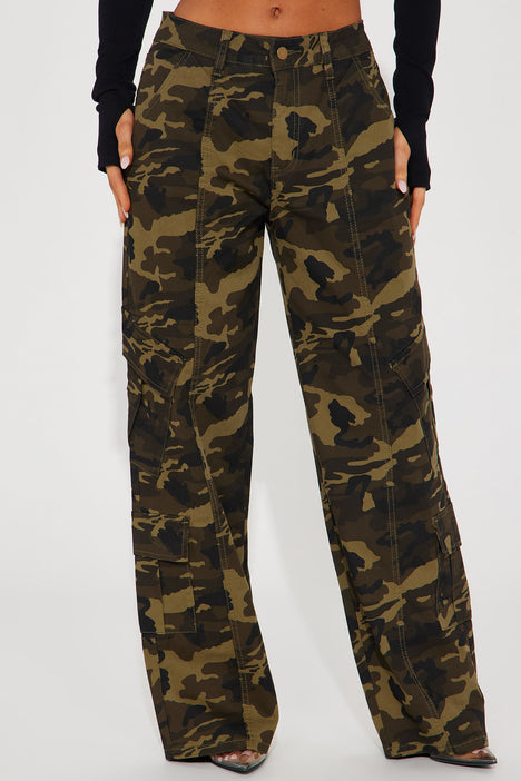 Breaking Rules Wide Leg Cargo Pant - Olive/combo