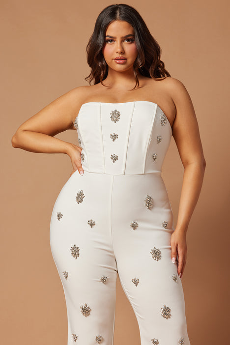 Flare Jumpsuit (Ivory White) – Fitness Fashioness
