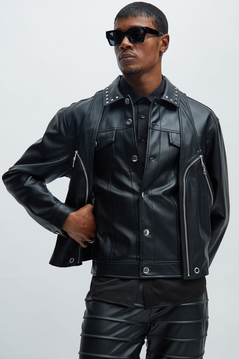 Disaster Faux Leather Vest - Black | Fashion Nova, Mens Jackets ...