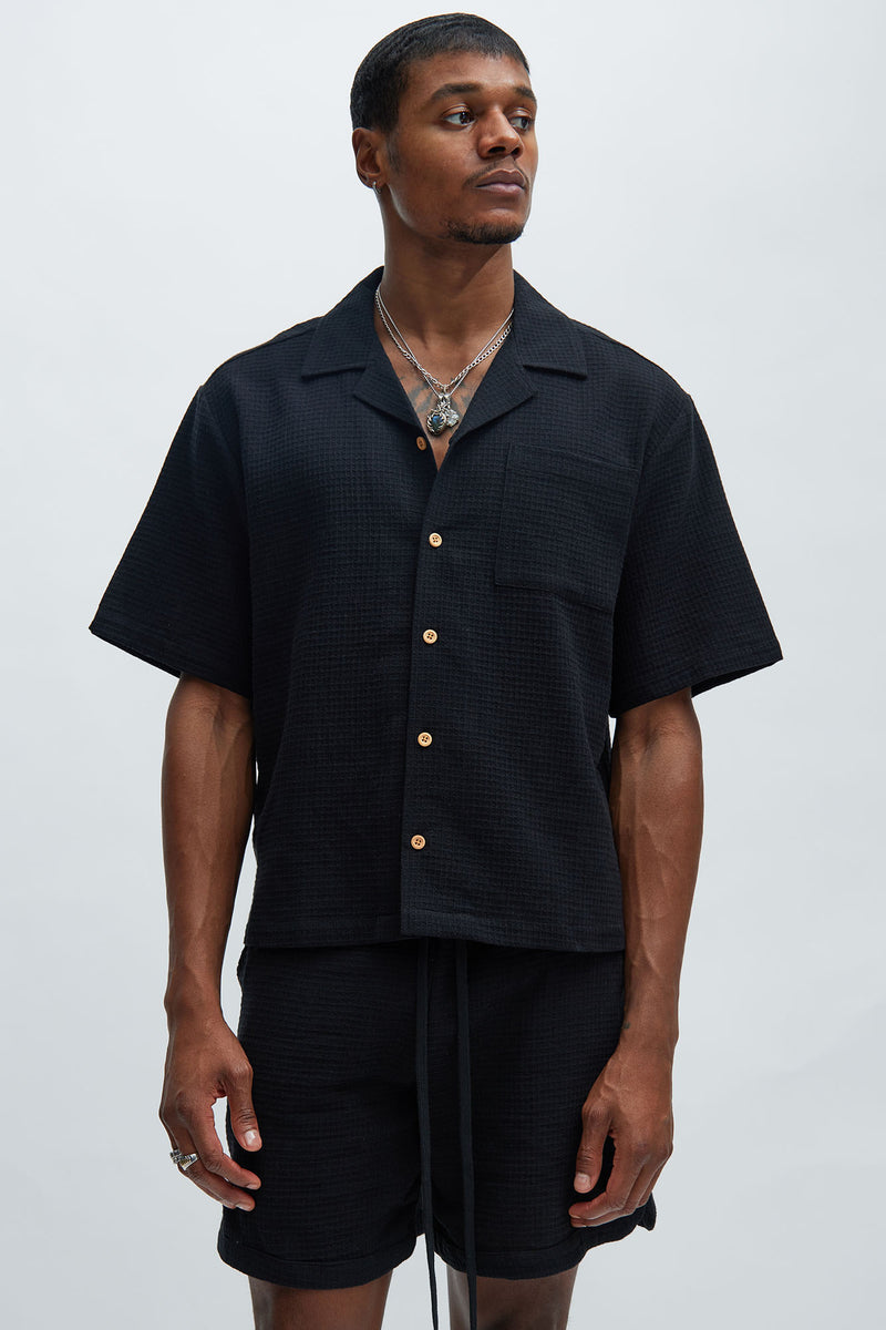 Belgian Textured Shirt - Black | Fashion Nova, Mens Shirts | Fashion Nova
