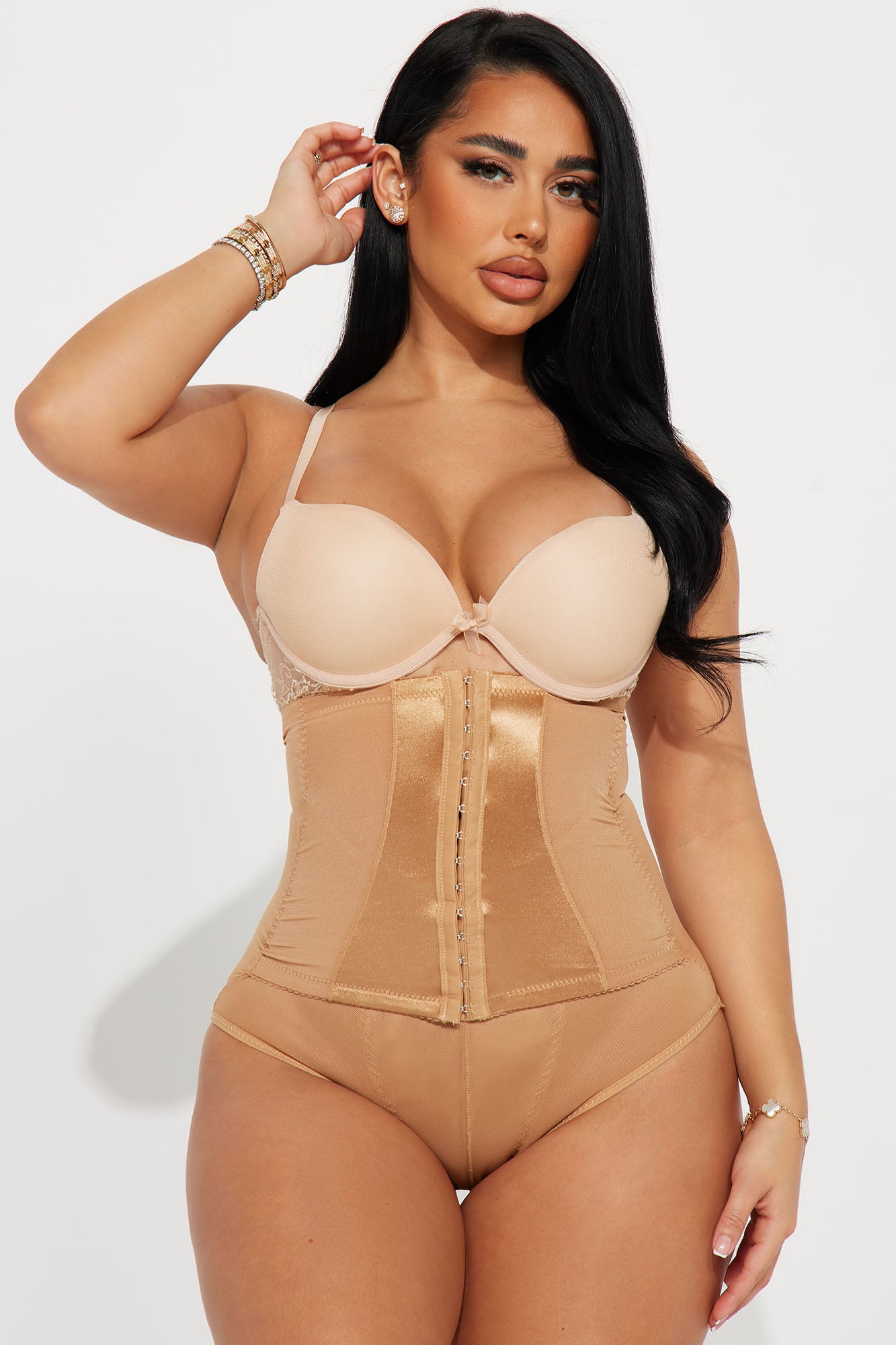 Women's Middle Manager Step-in Waist Cincher 4286, Nude, XL