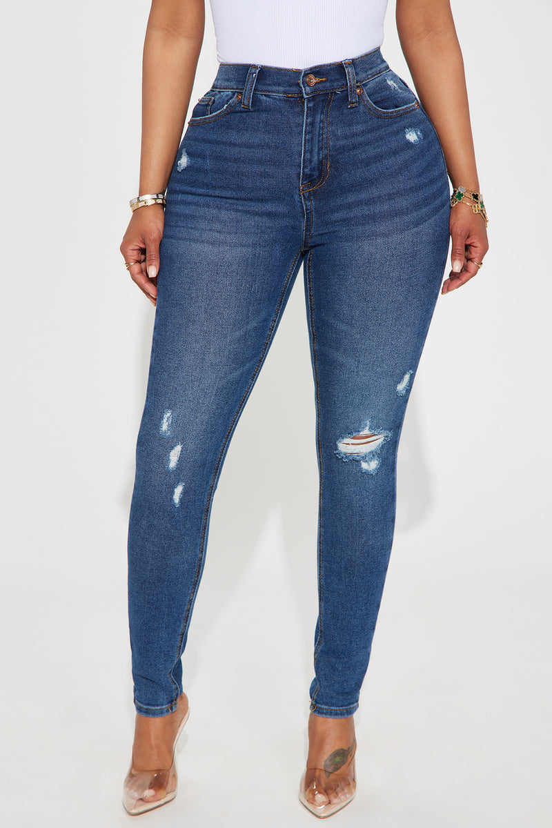True Motive Ripped Stretch Skinny Jeans - Dark Wash | Fashion Nova ...
