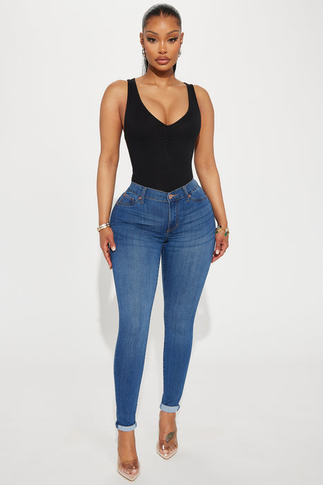 A Soft Touch Knit Denim Joggers - Dark Wash, Fashion Nova, Jeans