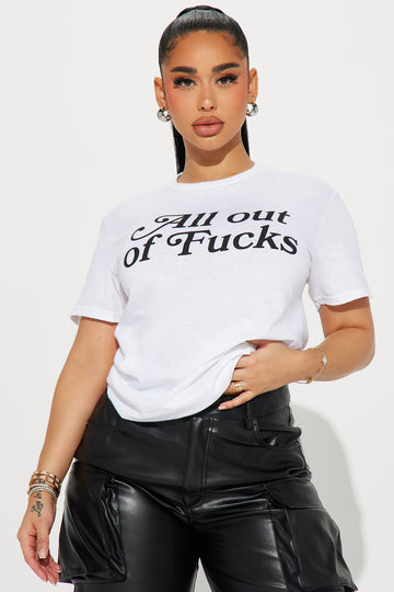 Image of All Out Of Fcks Tee - White