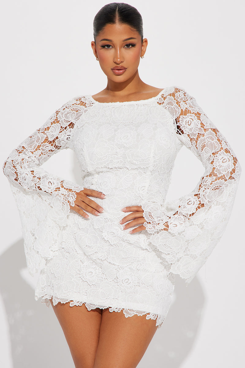 Krista Lace Mini Dress - White | Fashion Nova, Dresses | Fashion Nova