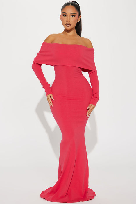 Nayeli Snatched Maxi Dress - Raspberry | Fashion Nova