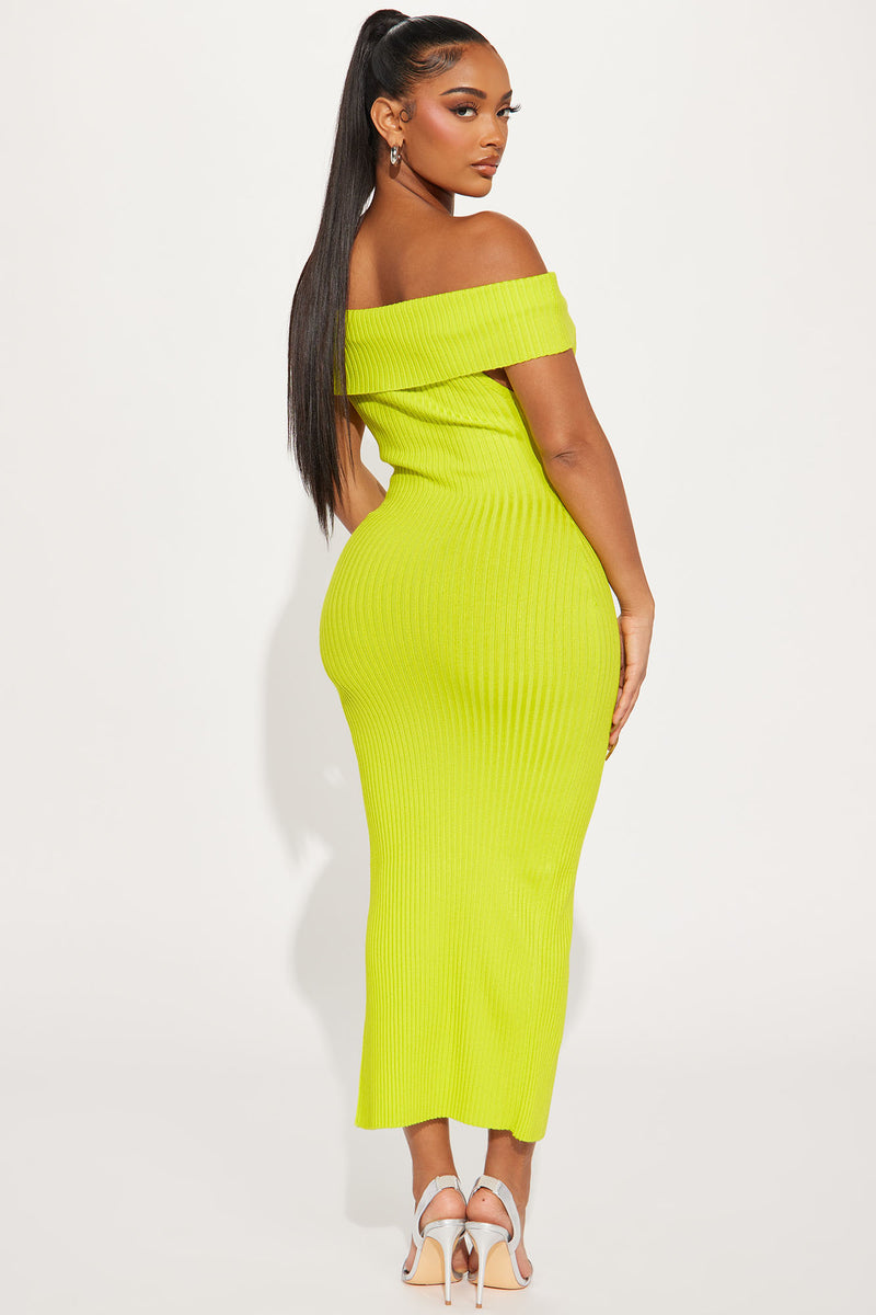 Adrienne Sweater Midi Dress - Lime | Fashion Nova, Dresses | Fashion Nova