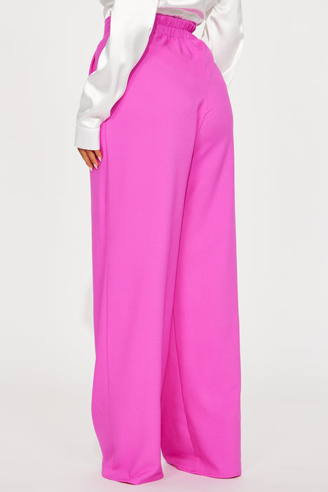 Ready When You Are Wide Leg Pant - Magenta, Fashion Nova, Pants