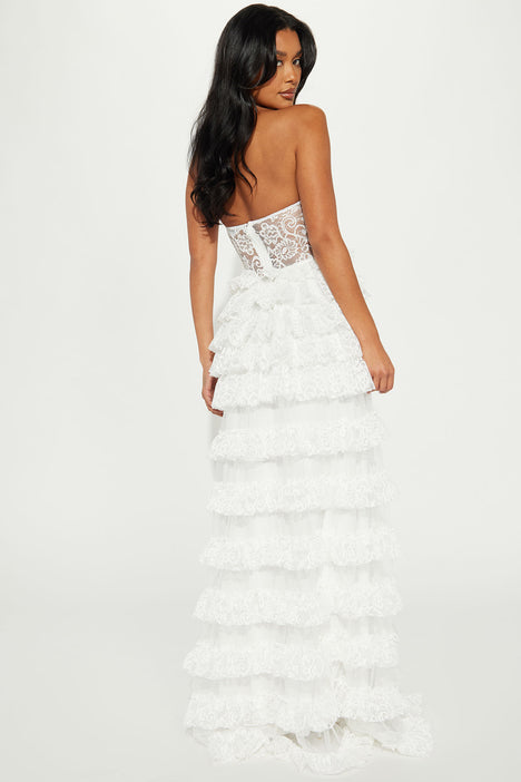 Colette White Lace Cutout Maxi Dress